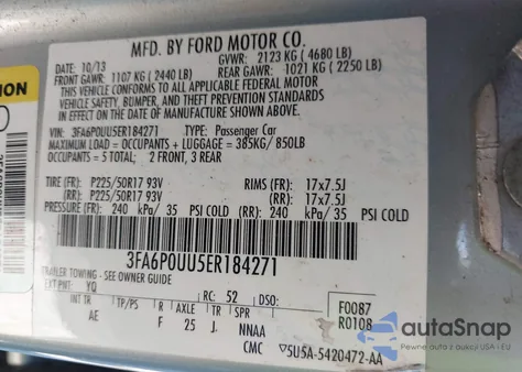 2014 Ford Fusion Hybrid S from USA, damaged, VIN 3FA6P0UU5ER184271